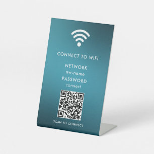インターネットに接続するためのWiFiネットワークスキャンQRコード 台座サイン