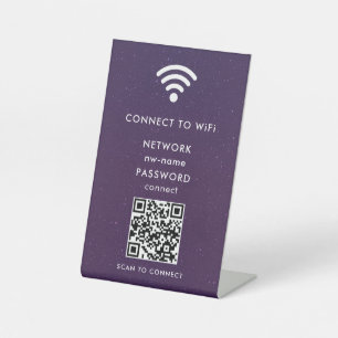 インターネットに接続するためのWiFiネットワークスキャンQRコード 台座サイン