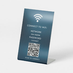 インターネットに接続するためのWiFiネットワークスキャンQRコード 台座サイン