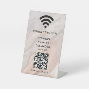 インターネットに接続するためのWiFiネットワークスキャンQRコード 台座サイン