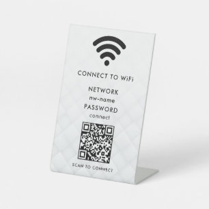 インターネットに接続するためのWiFiネットワークスキャンQRコード 台座サイン