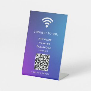 インターネットに接続するためのWiFiネットワークスキャンQRコード 台座サイン