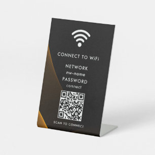 インターネットに接続するためのWiFiネットワークスキャンQRコード 台座サイン