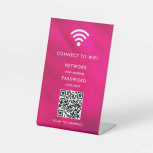 インターネットに接続するためのWiFiネットワークスキャンQRコード 台座サイン