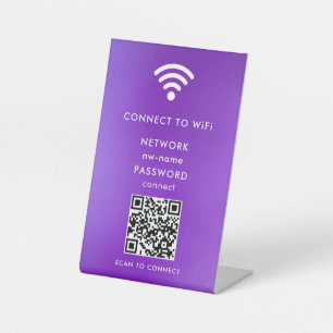 インターネットに接続するためのWiFiネットワークスキャンQRコード 台座サイン