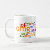 インターネットの省略Wordle コーヒーマグカップ (左)