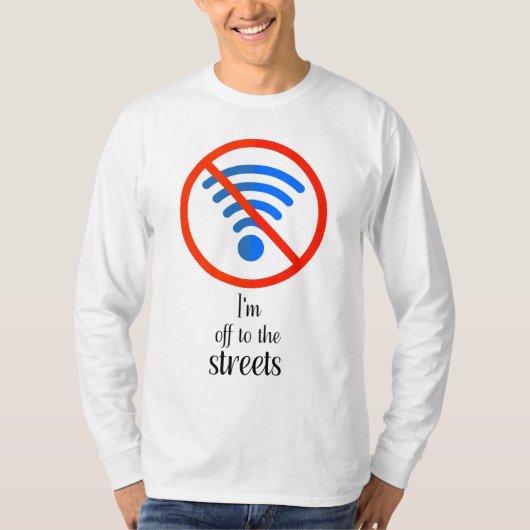 「インターネットは?問題ない!", cyber offline おもしろい cu tシャツ (正面)