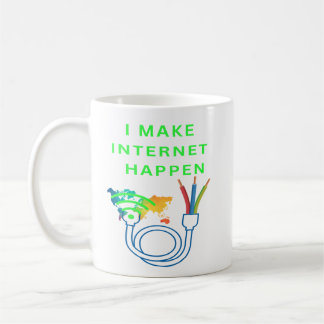 インターネットを実現する - 光ファイバー技術者用マグカップ コーヒーマグカップ