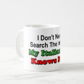 インターネットを捜さないで下さい-イタリアンな妻はそれをすべて知っています コーヒーマグカップ (正面左)