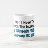 インターネットを捜さないで下さい-ギリシャの妻はそれをすべて知っています コーヒーマグカップ (中央)