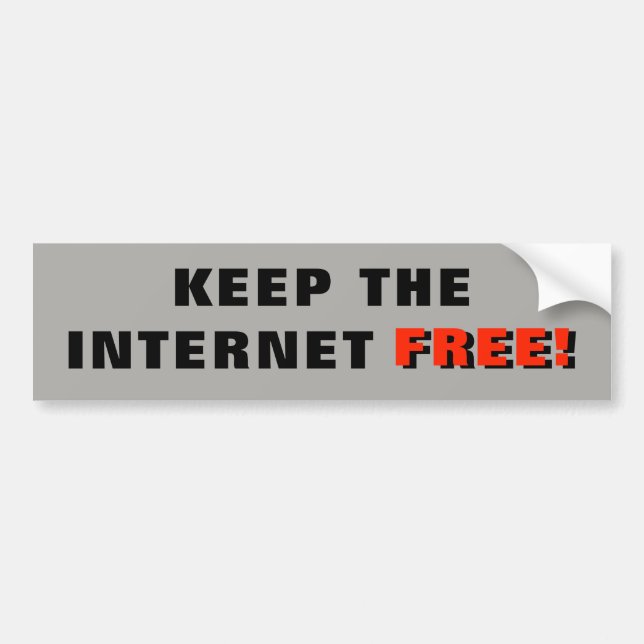 インターネットを自由保って下さい バンパーステッカー (正面)