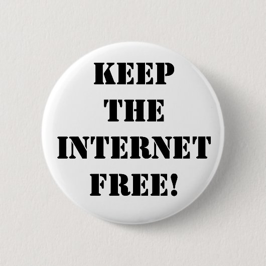 インターネットを自由保って下さい! 缶バッジ (正面)