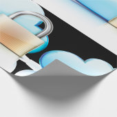 インターネットセキュリティアイコン南京錠ラッピング紙 ラッピングペーパー