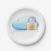 インターネットセキュリティアイコン南京錠紙プレート ペーパープレート (正面)