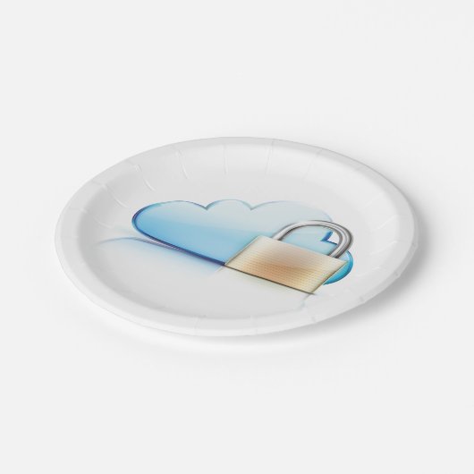 インターネットセキュリティアイコン南京錠紙プレート ペーパープレート (アングル)