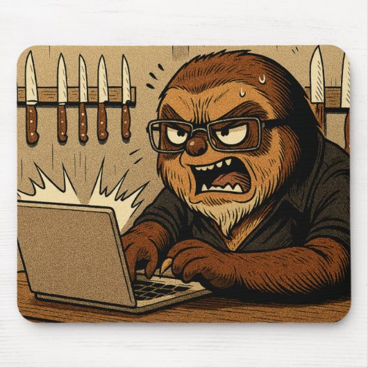 インターネット上で誰かが間違っている - ナマケモノ マウスパッド (正面)