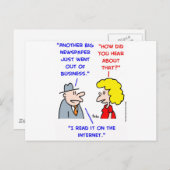 インターネット上の新聞 ポストカード (正面/裏面)