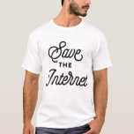 インターネ救ット書素朴道スクリプト Tシャツ<br><div class="desc">救インターネット!素朴なタイポグラフィを特徴とするネット中立シャツで声明を出す。</div>