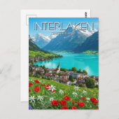 インターラーケンスイス旅行スプリングタイム ポストカード (正面/裏面)