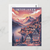 インターラーケンスイス赤シーズン ポストカード (正面/裏面)