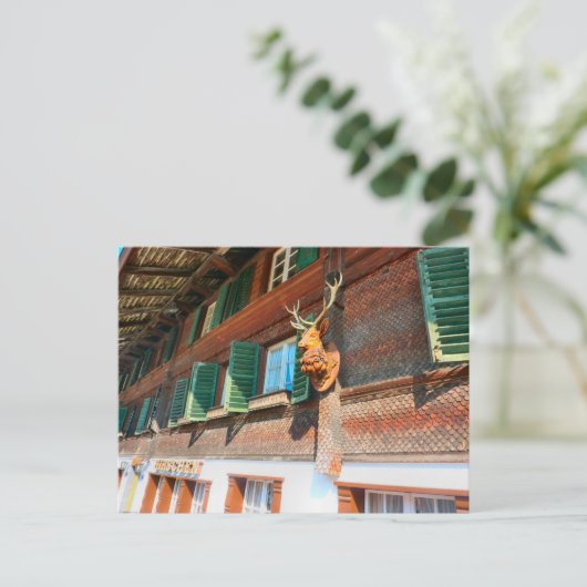 インターラーケン、アンターゼーンの木造シャレー ポストカード (スタンド正面)