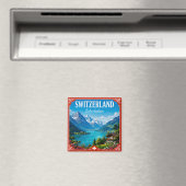 🏔️ インターラーケン スイス アルプスの休暇の思い出 マグネット (インサイチュ (食洗機))