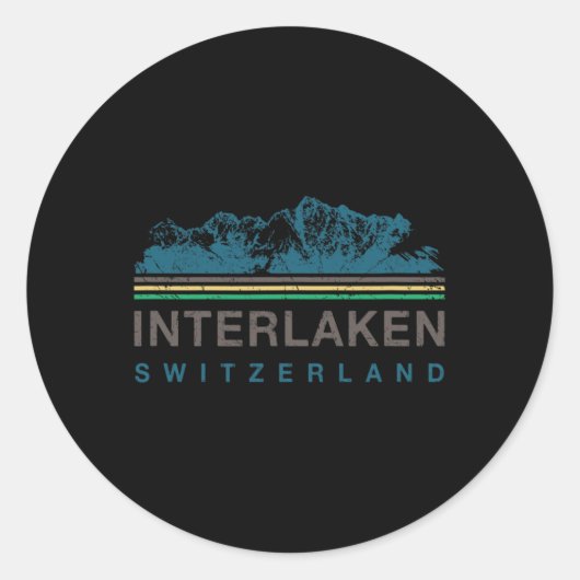 インターラーケン スイス アルプス 登山 リトロ ラウンドシール (正面)