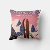 インターレイクスイススキー旅行ポスター。 クッション (裏面)