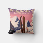 インターレイクスイススキー旅行ポスター。 クッション (正面)