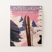インターレイクスイススキー旅行ポスター。 ジグソーパズル (縦)