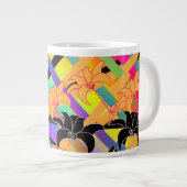 インターレース フラワーデザイン ジャンボコーヒーマグカップ (正面右)