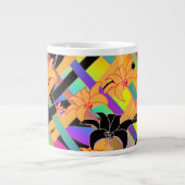 インターレース フラワーデザイン ジャンボコーヒーマグカップ (正面)