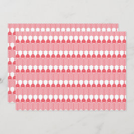 インターロを特徴とする赤とピンクの幾何学的パターン サンキューカード