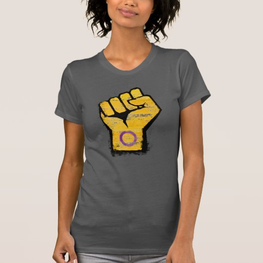 インターロセックスプライドの拳 Tシャツ (正面)
