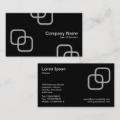 インターロッキングスクウェア – グレー（黒） 名刺 (正面/裏面)
