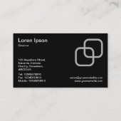 インターロッキングスクウェア – グレー（黒） 名刺 (裏面)