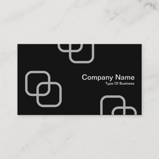 インターロッキングスクウェア – グレー（黒） 名刺 (正面)