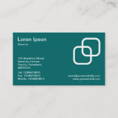 インターロッキングスクウェア – コスグリーンの白 名刺 (裏面)