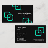 インターロッキングスクウェア – ターコイズオンブラック 名刺 (正面/裏面)