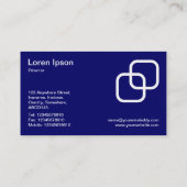 インターロッキングスクウェア – ダークネイビーの白 名刺 (裏面)