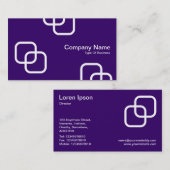 インターロッキングスクウェア – ホワイトオン深い紫 名刺 (正面/裏面)