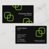 インターロッキングスクウェア – マーチアングリーンonブラック 名刺 (正面/裏面)