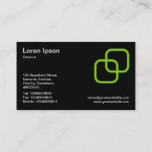 インターロッキングスクウェア – マーチアングリーンonブラック 名刺 (裏面)