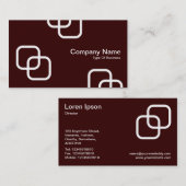 インターロッキングスクウェア – 濃い茶色の白 名刺 (正面/裏面)