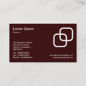 インターロッキングスクウェア – 濃い茶色の白 名刺 (裏面)