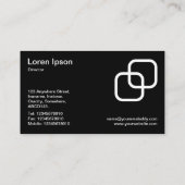 インターロッキングスクウェア – 白（黒） 名刺 (裏面)