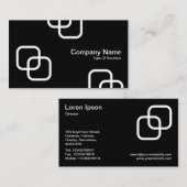 インターロッキングスクウェア – 白（黒） 名刺 (正面/裏面)