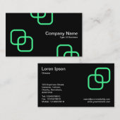 インターロッキングスクエア – ミントグリーン(黒) 名刺 (正面/裏面)