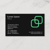 インターロッキングスクエア – ミントグリーン(黒) 名刺 (裏面)