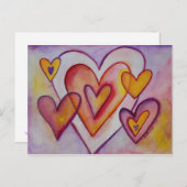 インターロッキングラブハートカスタムアートポストカード ポストカード (正面/裏面)